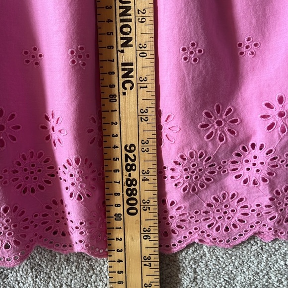 J Crew Pink Border Eyelet Dress Size 8 - Picture 12 of 12